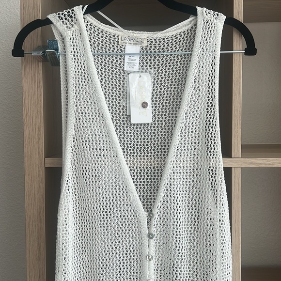 NWT L*Space Adrift Crochet Dress in White Size XL/TG - Picture 4 of 5
